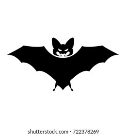 Bat vector. Halloween flying bat isolated on white background. Scary eyes vampire vector bat. Bat silhouette. Halloween vector illustration
