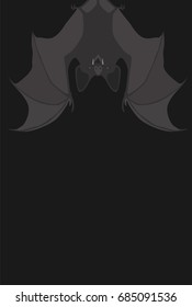 Bat vector Halloween illustration background template with place for text