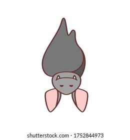 bat vector  hanging isolated on white background