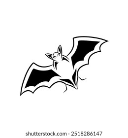 Bat Vector Icon With Black Shading