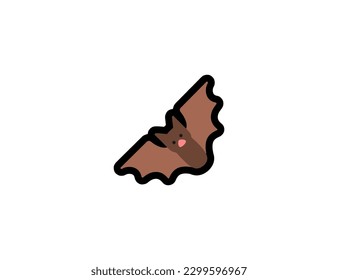 Bat vector icon. Bat Emoji illustration. Isolated Bat animal vector emoticon