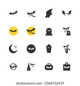 Icono de vector de murciélago para Halloween