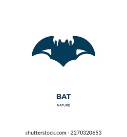 bat vector icon. bat, halloween, horror filled icons from flat nature concept. Isolated black glyph icon, vector illustration symbol element for web design and mobile apps