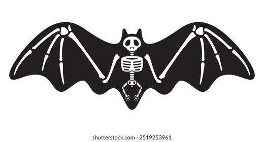 Fledermausskelett Halloween fliegende Cartoon-Illustration