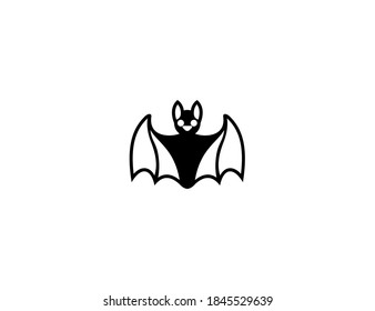 Bat vector icon. Isolated bat illustration