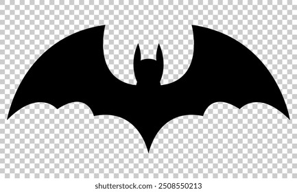 Bat vector icon isolated on transparent

