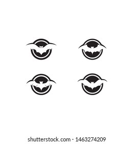 bat vector icon logo template design 
