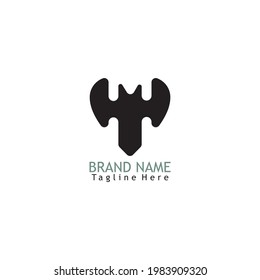 diseño de ilustración de icono de vector de murciélago