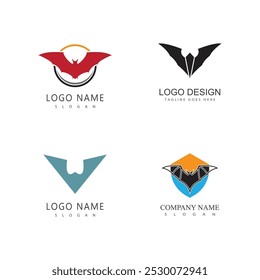 bat vector icon logo template illustration design