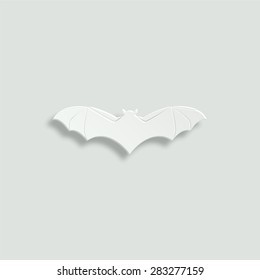 bat vector icon - paper illustration
