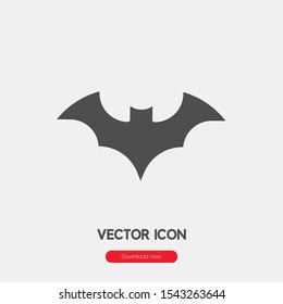 Bat vector icon. Bat symbol. Linear style sign for mobile concept and web design. Bat symbol illustration. Pixel vector graphics - Vector.
