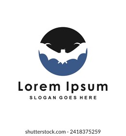 diseño de ilustración de icono de vector de murciélago