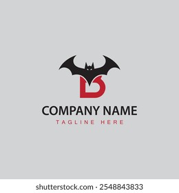 Bat Vector Illustration with Capital Letter B.bat logo design vector illustration.