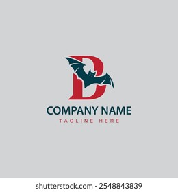 Bat Vector Illustration with Capital Letter B.bat logo design vector illustration.