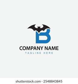 Bat Vector Illustration with Capital Letter B.bat logo design vector illustration.