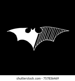 Bat vector illustration. Doodle style. Design, print, logo, decor, textile, paper