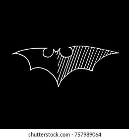 Bat vector illustration. Doodle style. Design, print, logo, decor, textile, paper