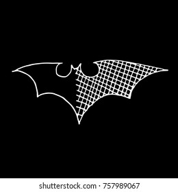 Bat vector illustration. Doodle style. Design, print, logo, decor, textile, paper
