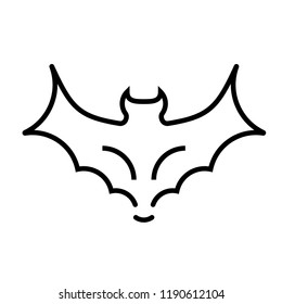 A bat vector illustration in line stroke design