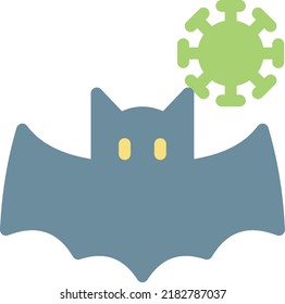 bat Vector illustration on a transparent background. Premium quality symmbols. Line Color vector icons for concept and graphic design. 
