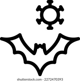 bat Vector illustration on a transparent background. Premium quality symmbols. Thin line vector icons for concept and graphic design.