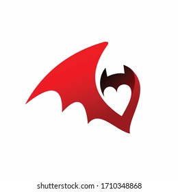 bat vector illustration, bat red logo