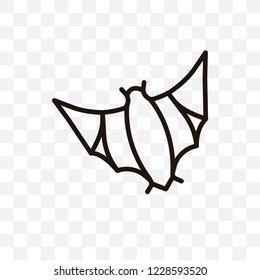 Bat vector linear icon isolated on transparent background, Bat transparency concept can be used for web and mobile