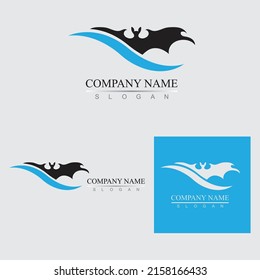 plantilla de diseño de ilustración de logotipo de vector de murciélago