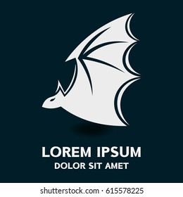 The bat vector logo . Vector illustration isolated on background.
