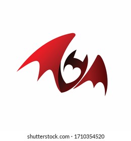 bat vector logo, love logo design