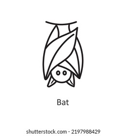 Bat vector outline Icon Design illustration. Halloween Symbol on White background EPS 10 File