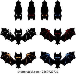 bat vector pack fly and rest sets