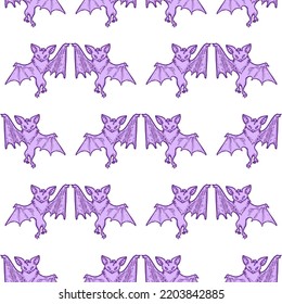 Bat vector seamless pattern for print or web design