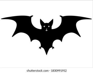 Bat - vector silhouette - element for logo or pictogram. Bat is a black silhouette for a corporate identity or icon.