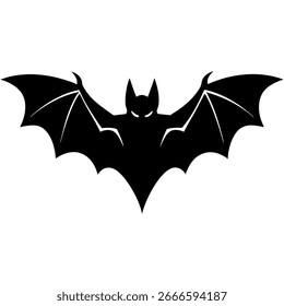 Silueta de Vector de murciélago sobre fondo blanco
