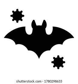 Bat Virus Flat Icon Isolated On White Background
