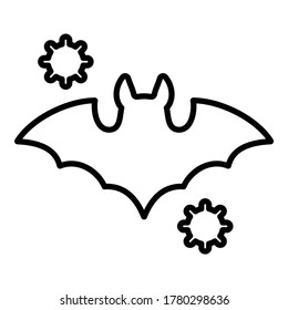 Bat Virus Flat Icon Isolated On White Background
