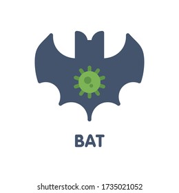 Bat virus flat icon style design illustration on white background eps.10