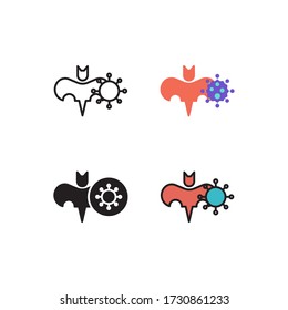 bat and virus icon vector with different style design. isolated on white background