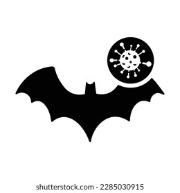 Bat Virus Icon Vector Graphics Illustration