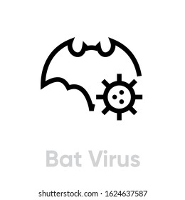 Bat Virus vector editable line.