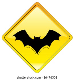 Bat warning sign - also available as JPEG