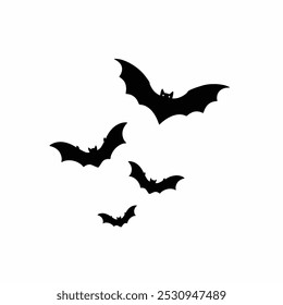 Bat with white background. bat shadow. bat silhouette. bat halloween.