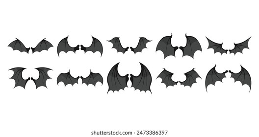 Bat Wing Element Vector Set