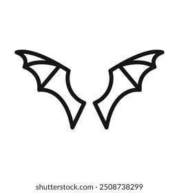 bat wing icon Black line art vector logo