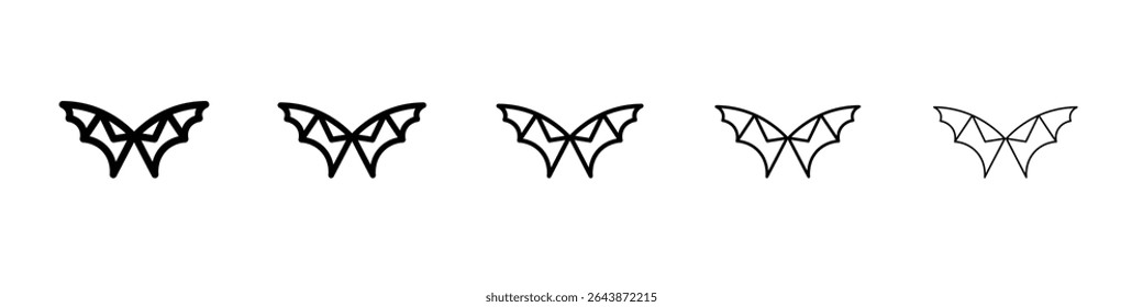 bat wing icon black and white vector sign