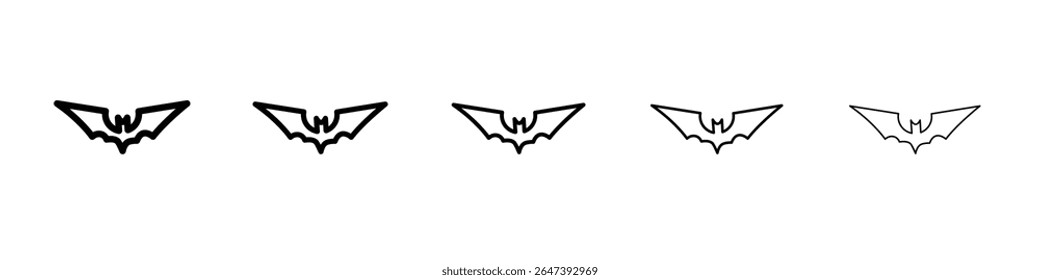 bat wing icon flat illustration set logo