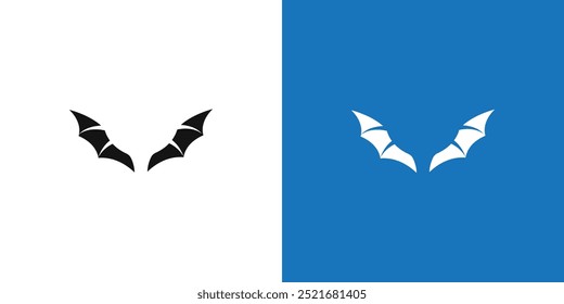 bat wing icon Flat vector set outline