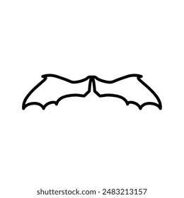 bat wing icon linear logo mark in black and white