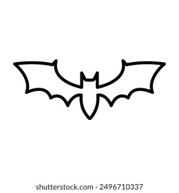 bat wing icon linear logo mark in black and white